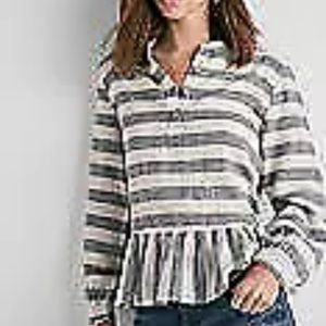 Lucky Brand Peplum Top, linen top.